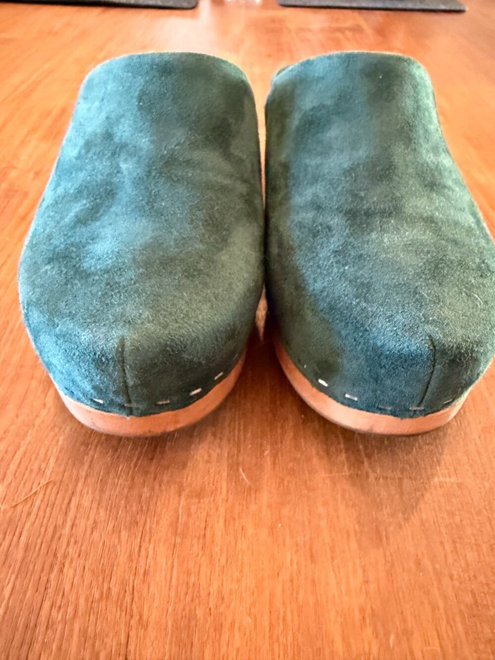 Charlotte Stone Emerald Green Suede Martino Clogs - Picture 2 of 5